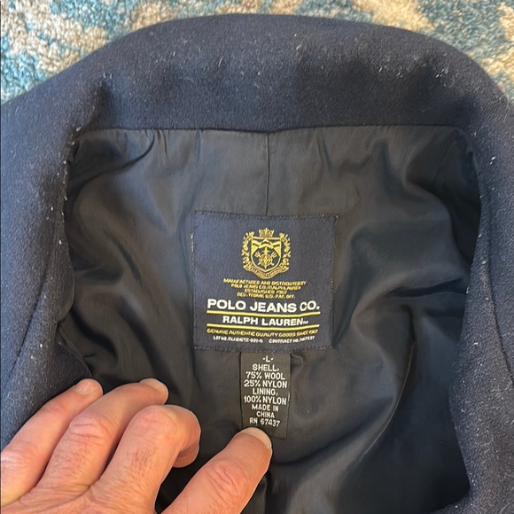 Ralph Lauren Dark Blue Navy Pea Coat - Picture 4 of 7
